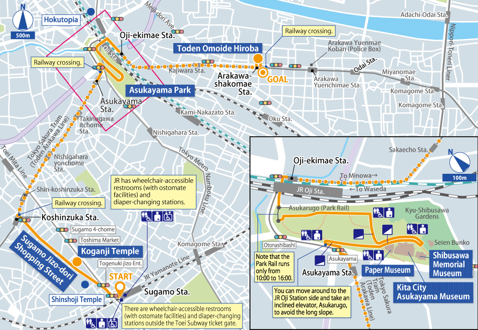 Sugamo, Oji, Arakawa Detailed Map