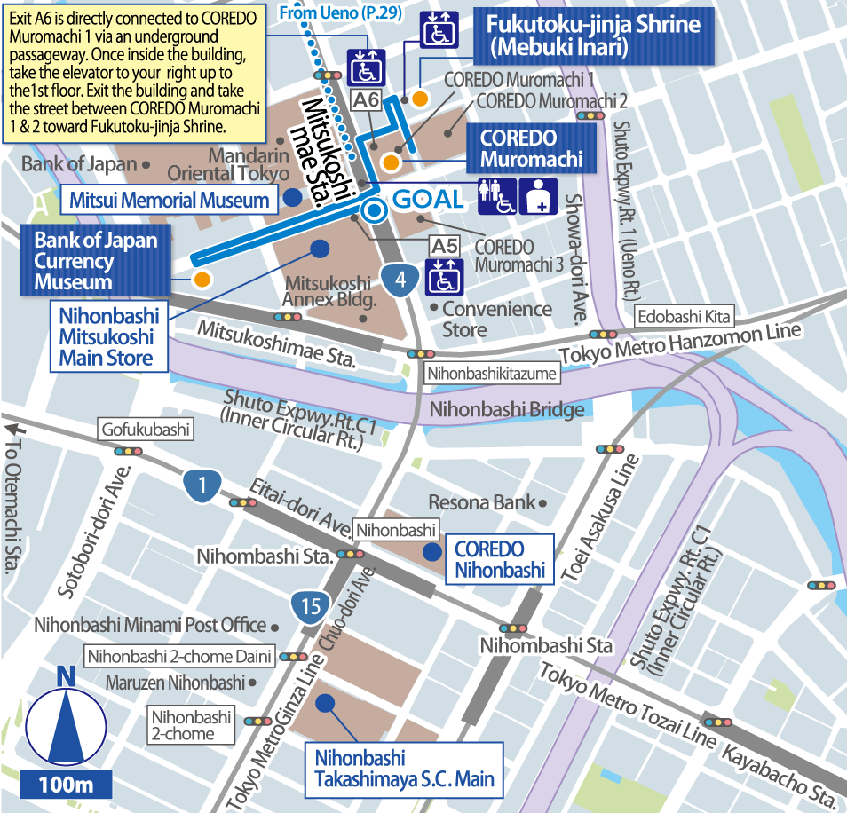Ueno-Nihonbashi Detailed Map
