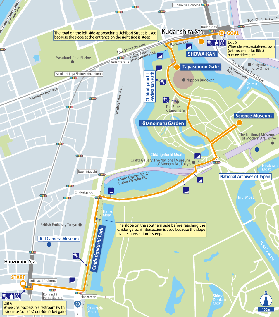 Hanzomon, Kudanshita Detailed Map